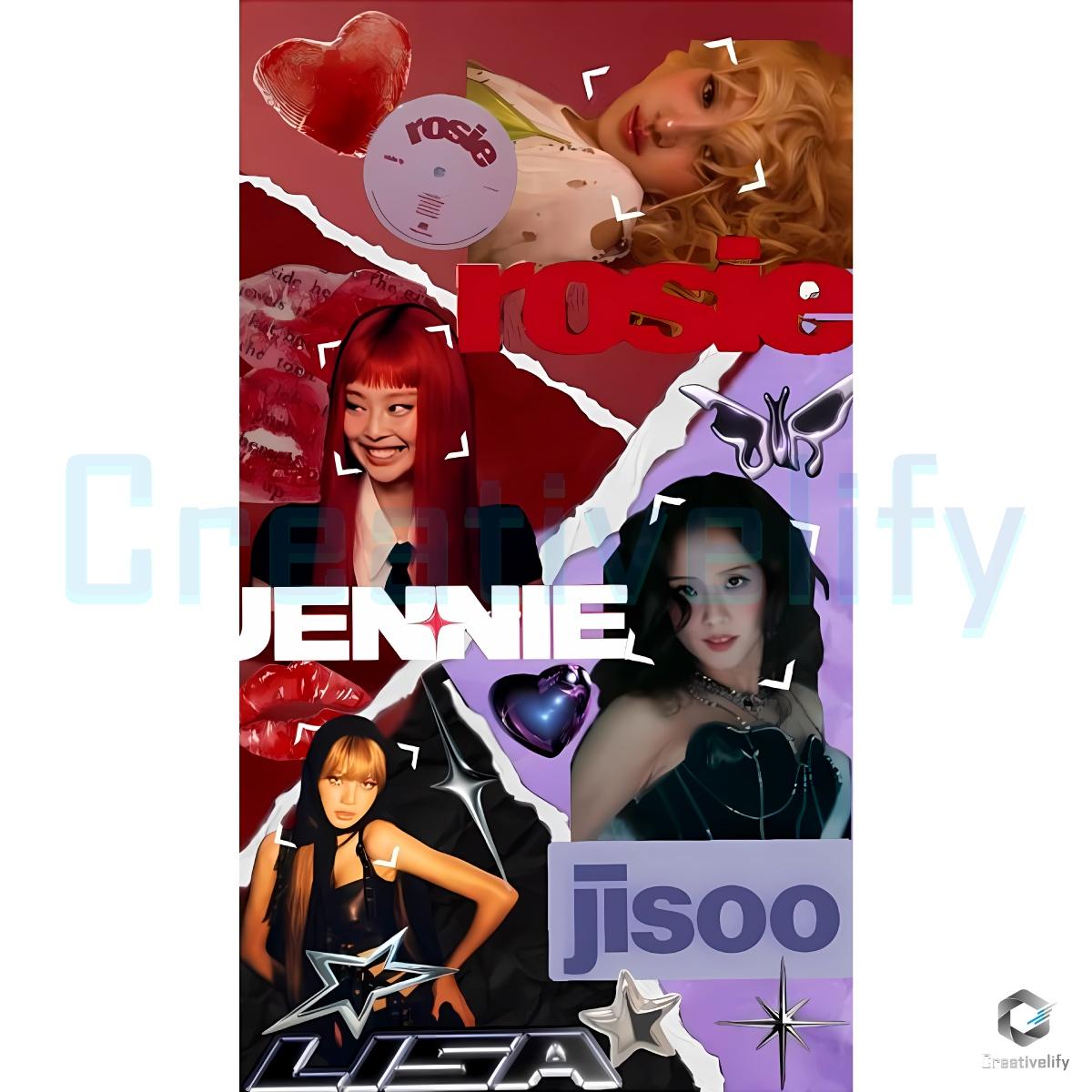 Blackpink Collage Retro Y2K Aesthetic Kpop Girl Group Fan Art PNG Blackpink Collage Retro Y2K Aesthetic Kpop Girl Group Fan Art PNG