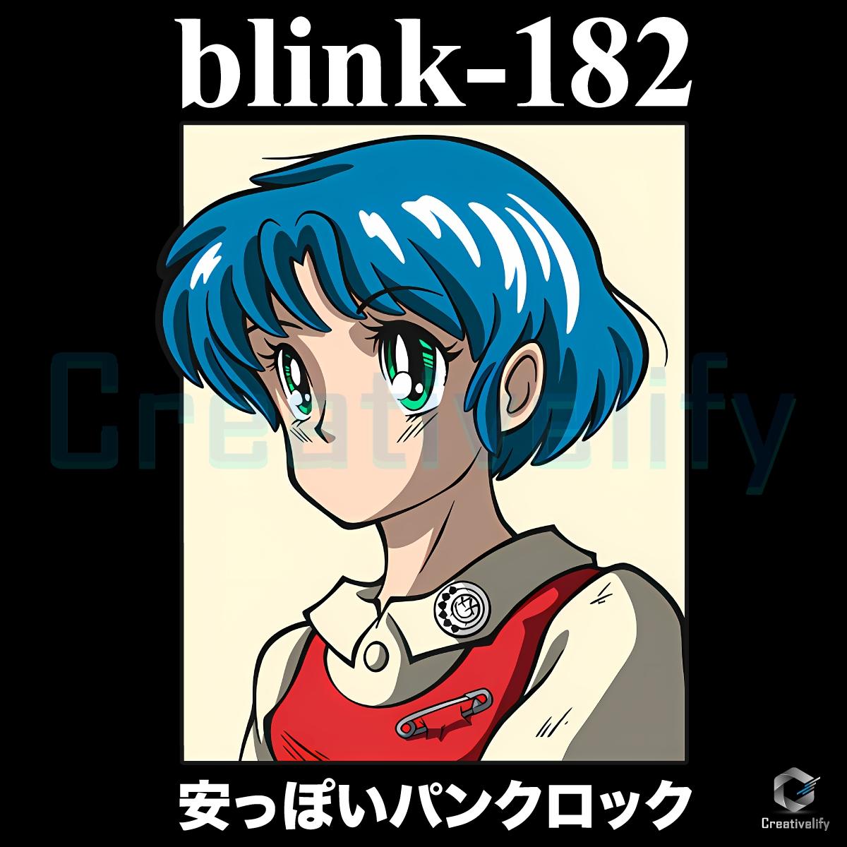 Blink 182 Anime Girl Retro Manga Art Japanese Text PNG Blink 182 Anime Girl Retro Manga Art Japanese Text PNG