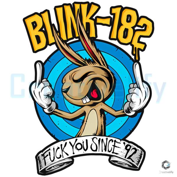 Blink 182 Cartoon Rabbit Middle Finger Since 92 Graphic Band PNG