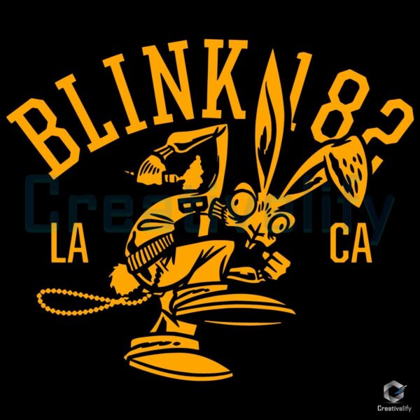 Blink 182 Collegiate Bunny La Ca Yellow Graphic SVG