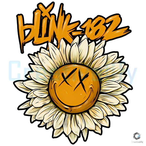 Blink 182 Daisy Flower Smiley Face Grunge Band PNG
