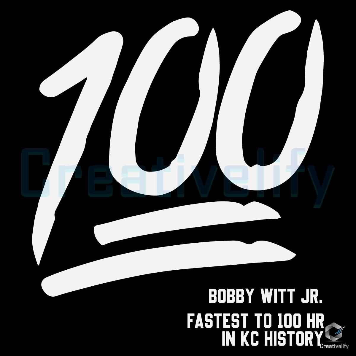 Bobby Witt Jr 100 Home Runs Kansas City Baseball SVG