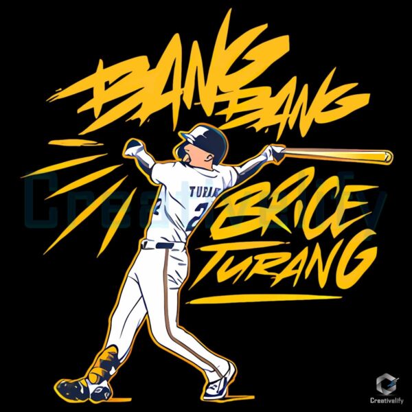 Brice Turang Bang Bang Milwaukee Baseball PNG