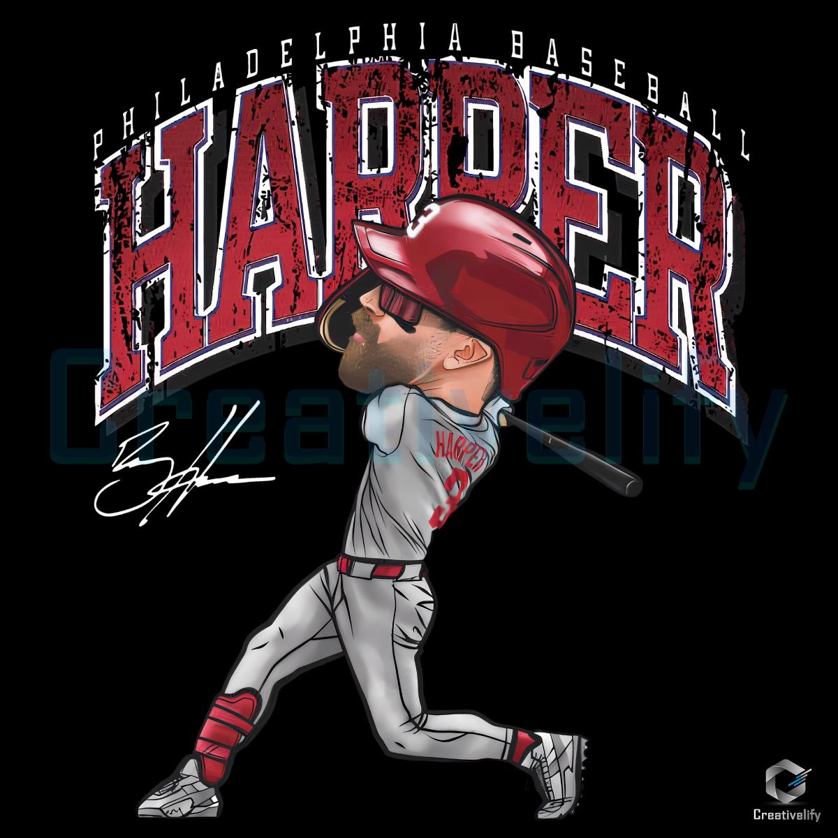 Bryce Harper Philadelphia Baseball Cartoon Caricature Batting Illustration PNG Bryce Harper Philadelphia Baseball Cartoon Caricature Batting Illustration PNG