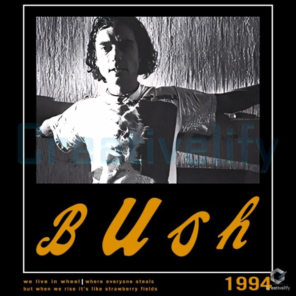 Bush 1994 Vintage Band Portrait PNG