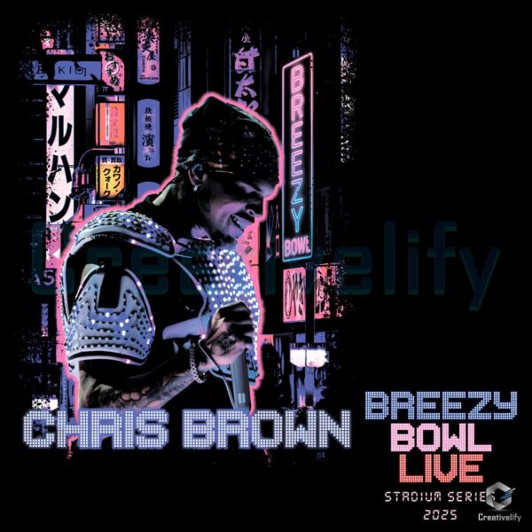 Chris Brown Breezy Bowl Xx Neon City Lights Tour Graphic PNG