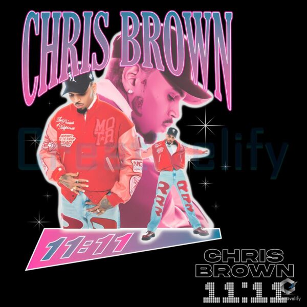 Chris Brown Starstruck 11 11 Retro Concert Graphic PNG