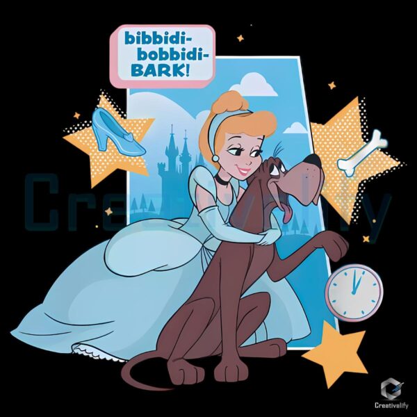 Cinderella And Bruno Dog Fairy Tale Stars Castle PNG