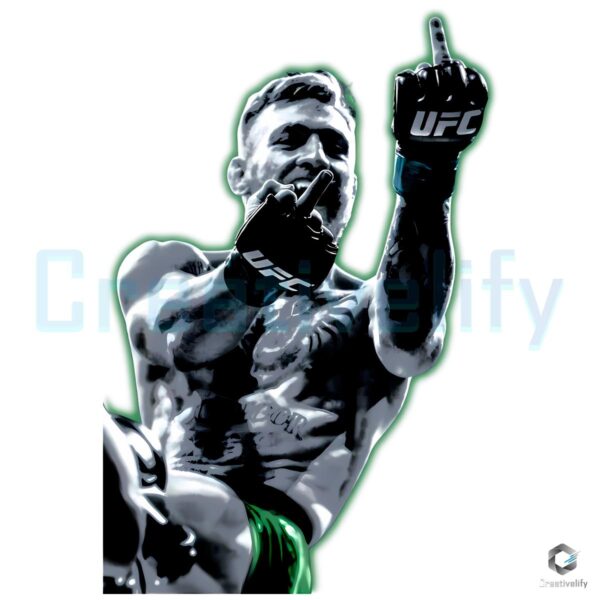 Conor Mcgregor Double Middle Finger Ufc Gloves Neon Green Highlight PNG