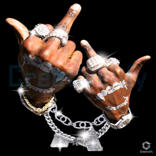 Control Power Both Hands Diamond Rings Chains Gesture PNG