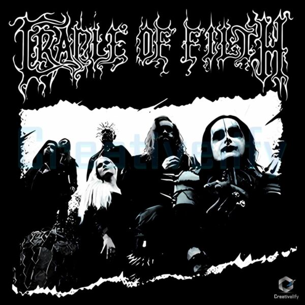Cradle Of Filth Black And White Gothic Metal Band PNG