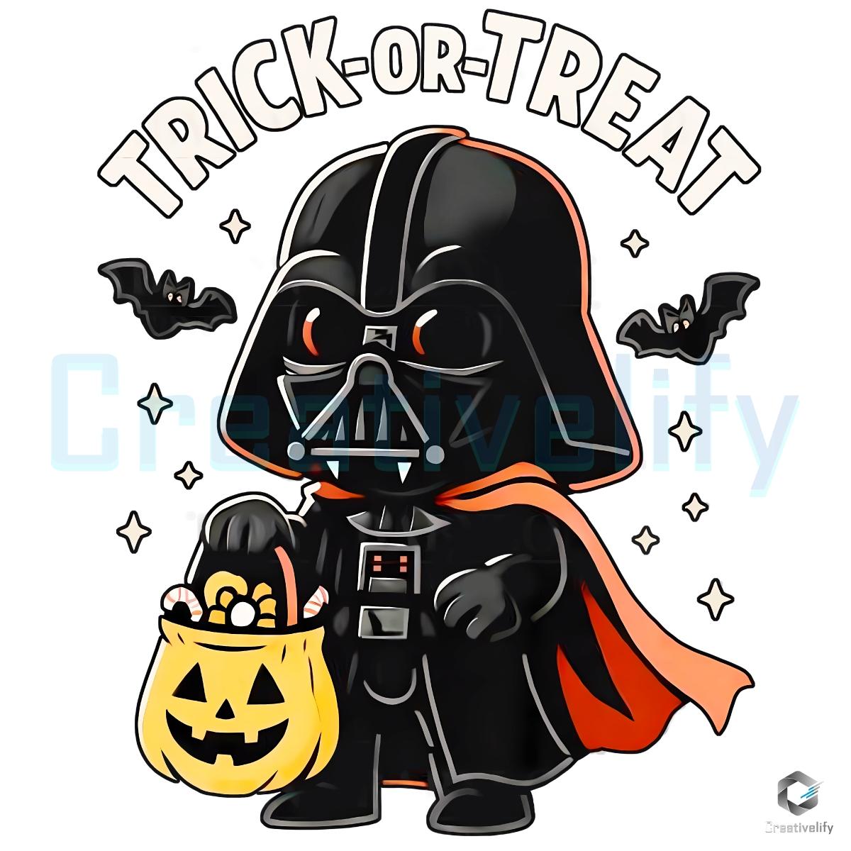 Darth Vader Trick Or Treat Cute Star Wars Halloween Vader Pumpkin Candy PNG Darth Vader Trick Or Treat Cute Star Wars Halloween Vader Pumpkin Candy PNG