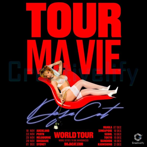 Doja Cat Tour Ma Vie Retro Vintage World Tour Illustration PNG
