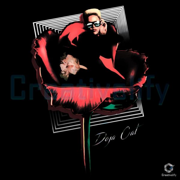 Doja Cat Vintage In Bloom Retro Fashion Flower Illustration PNG