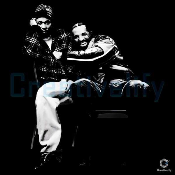 Drake And Partynextdoor Sitting Together In Monochrome Bond Moment PNG