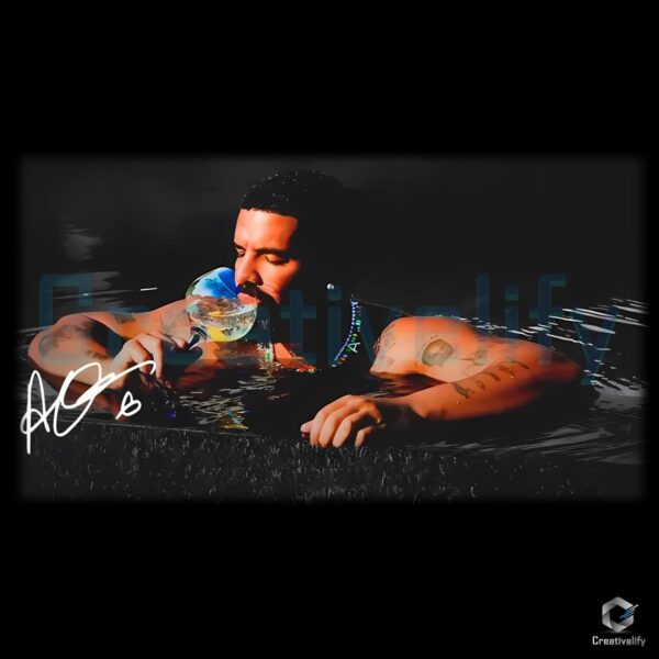 Drake Vintage Swimming Pose Graphic PNG