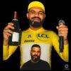 Drake Yellow Jersey Meme Portrait With Wine And Mic PNG