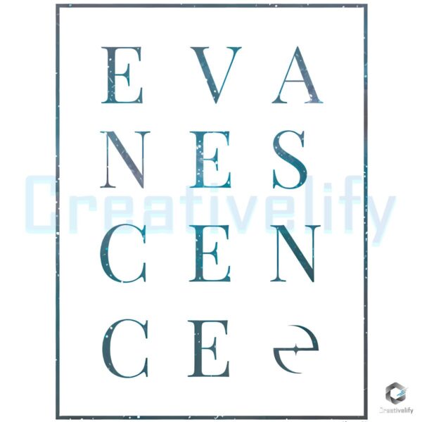 Evanescence Block Lettering Minimalist Box Logo Rock Band PNG