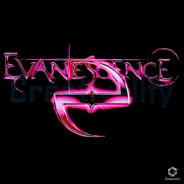 Evanescence Pink Glow Logo Gothic Rock Band Aesthetic PNG