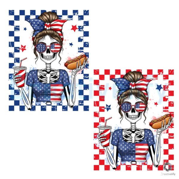 Fourth Of July Skeleton Girly PNG, Funny Merica PNG, Girl Skeleton Hotdog Sublimation Design, 4Th Of July PNG, Trendy Freedom Shirt