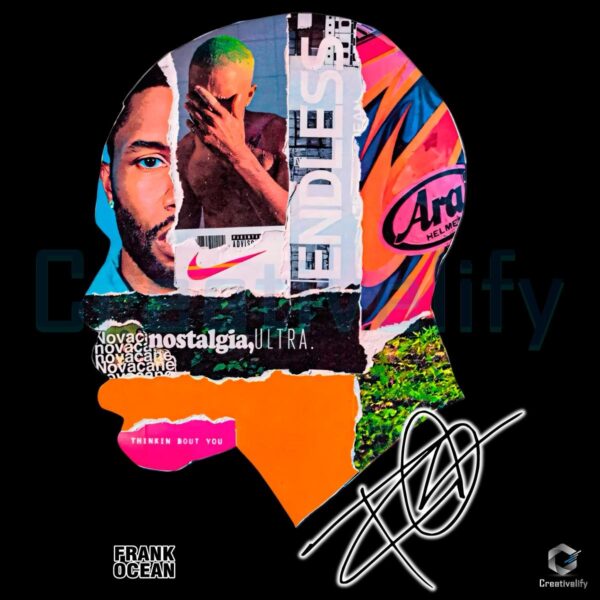 Frank Ocean Collage Head Silhouette Nostalgia Ultra Blonde Endless PNG