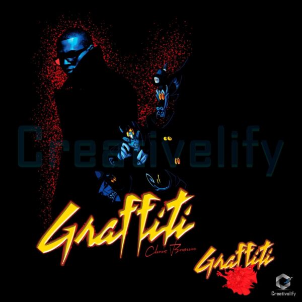 Graffiti Rollout Chris Brown Robot Dark Portrait Graphic PNG