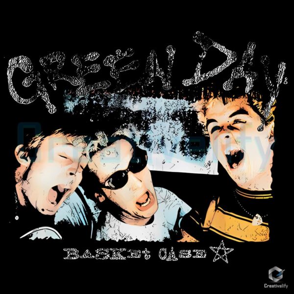Green Day Basket Case Punk Rock Band Vintage Photo PNG