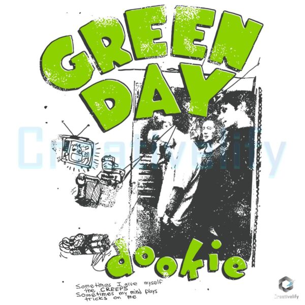 Green Day Dookie Sketch Vintage Punk Rock Album Art PNG
