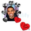 I Love Breezy Heart Collage Retro Fan Art PNG