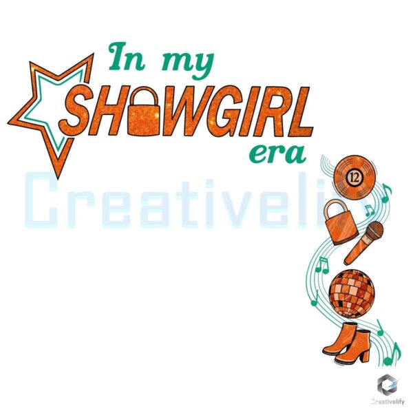 In My Showgirl Era Taylor Swift Inspired Retro Disco Glitter PNG