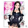 Jennie Blackpink Fanart Elegant Braided Hair Black Dress PNG