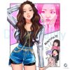 Jisoo Blackpink Cartoon Fanart Beautiful Pose PNG