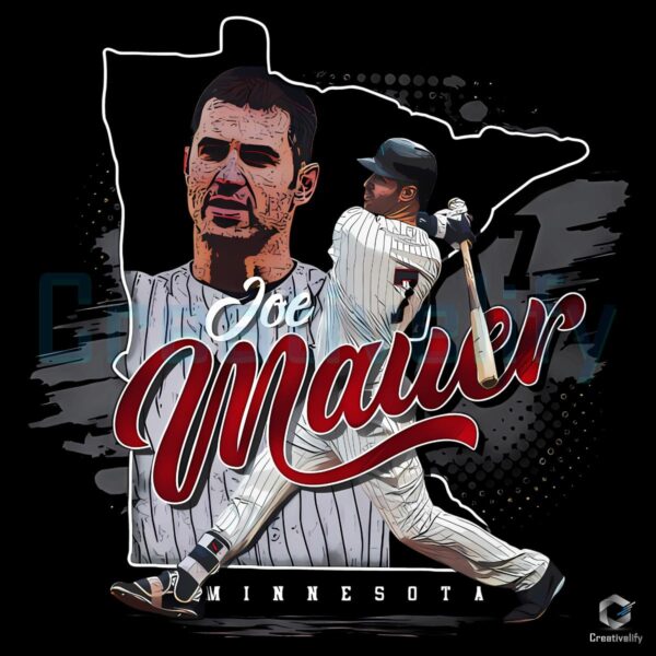 Joe Mauer Minnesota Twins State Silhouette Vintage Baseball PNG