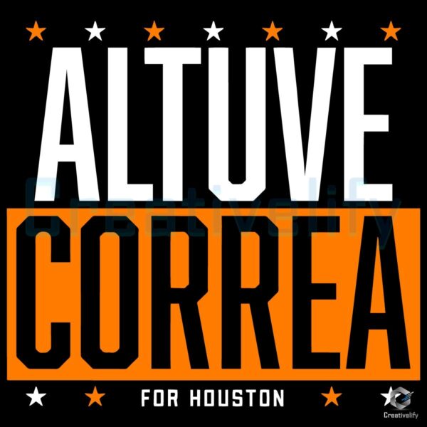 Jose Altuve Carlos Correa For Houston Astros Duo Bold Typography SVG