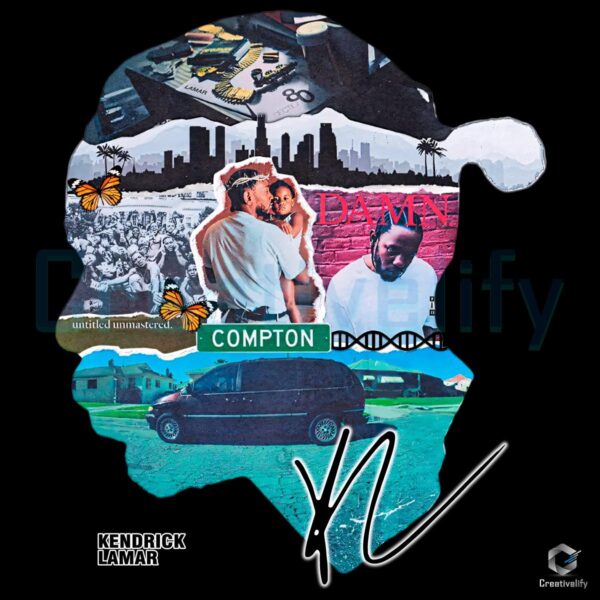 Kendrick Lamar Collage Head Silhouette Rap Hip Hop Legend PNG