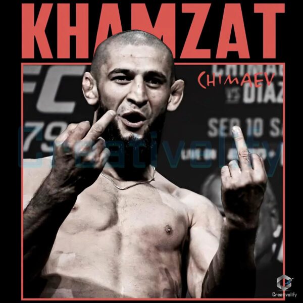 Khamzat Chimaev Bold Red Ufc Fighter 2025 PNG