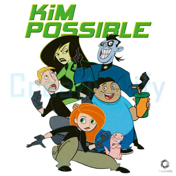 Kim Possible And Friends Retro Cast Cartoon PNG