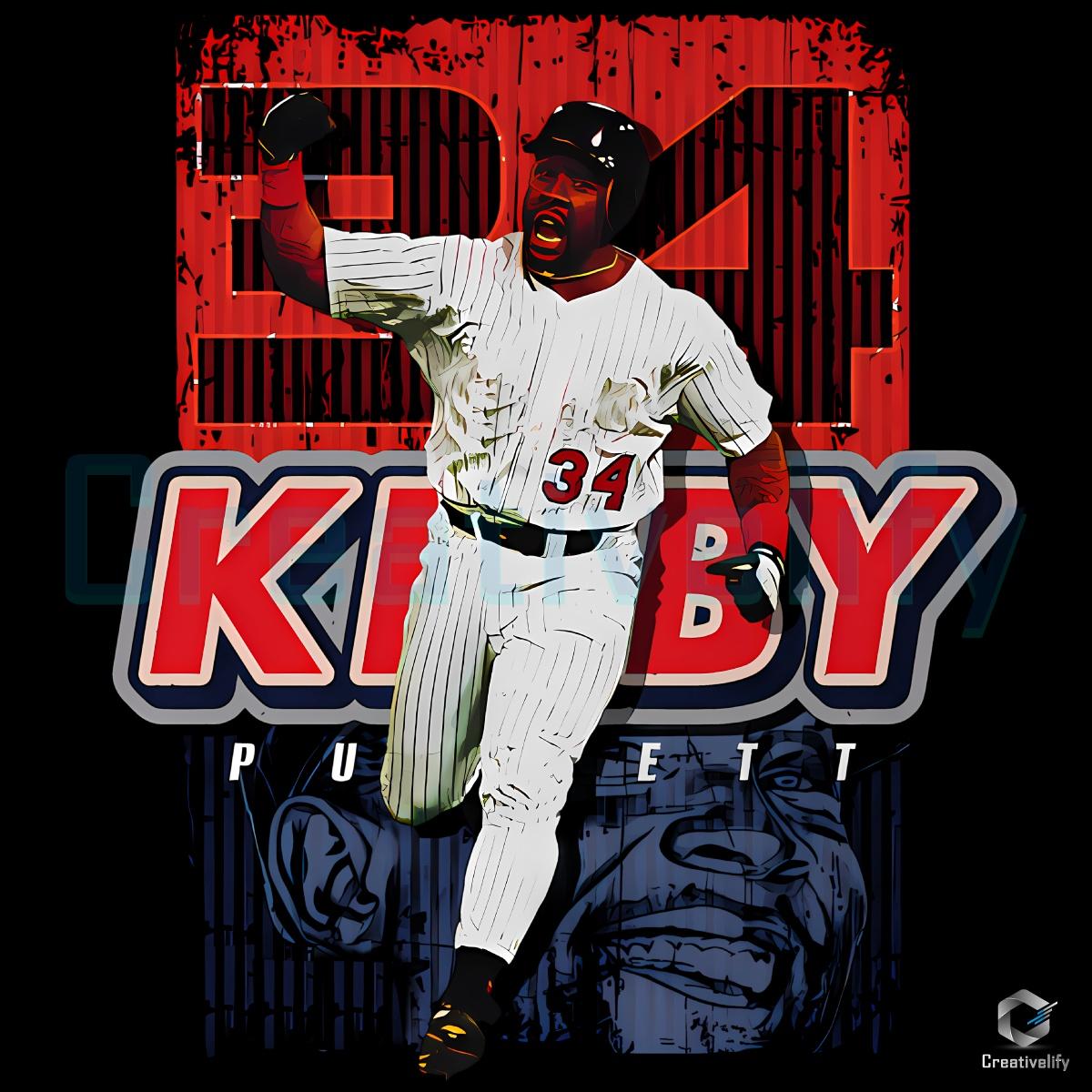 Kirby Puckett Minnesota Twins Number 34 Vintage Baseball PNG Kirby Puckett Minnesota Twins Number 34 Vintage Baseball PNG
