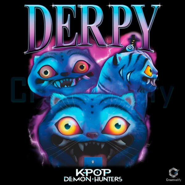 Kpop Demon Hunters Derpy Tiger Heartthrob Comfort Colors PNG