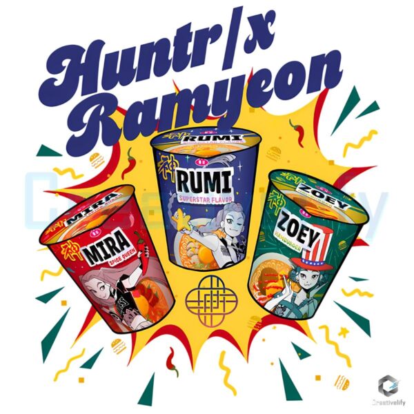 Kpop Demon Hunters Huntrx Ramyeon Comfort Colors PNG