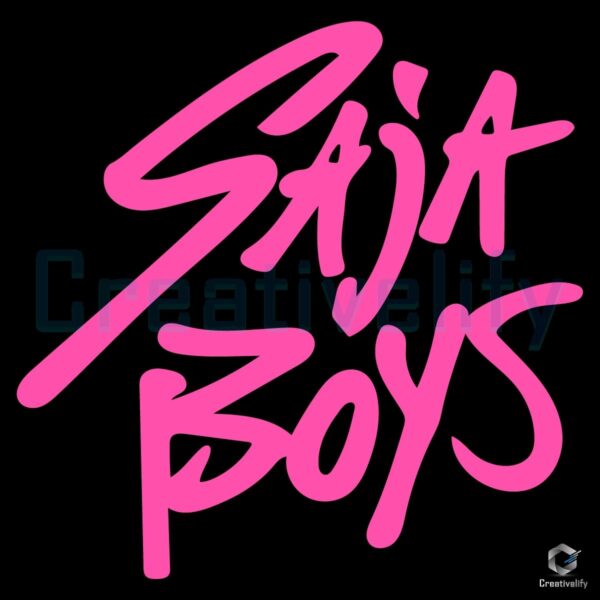 Kpop Demon Hunters Saja Boys Bold Pink Graffiti Font SVG