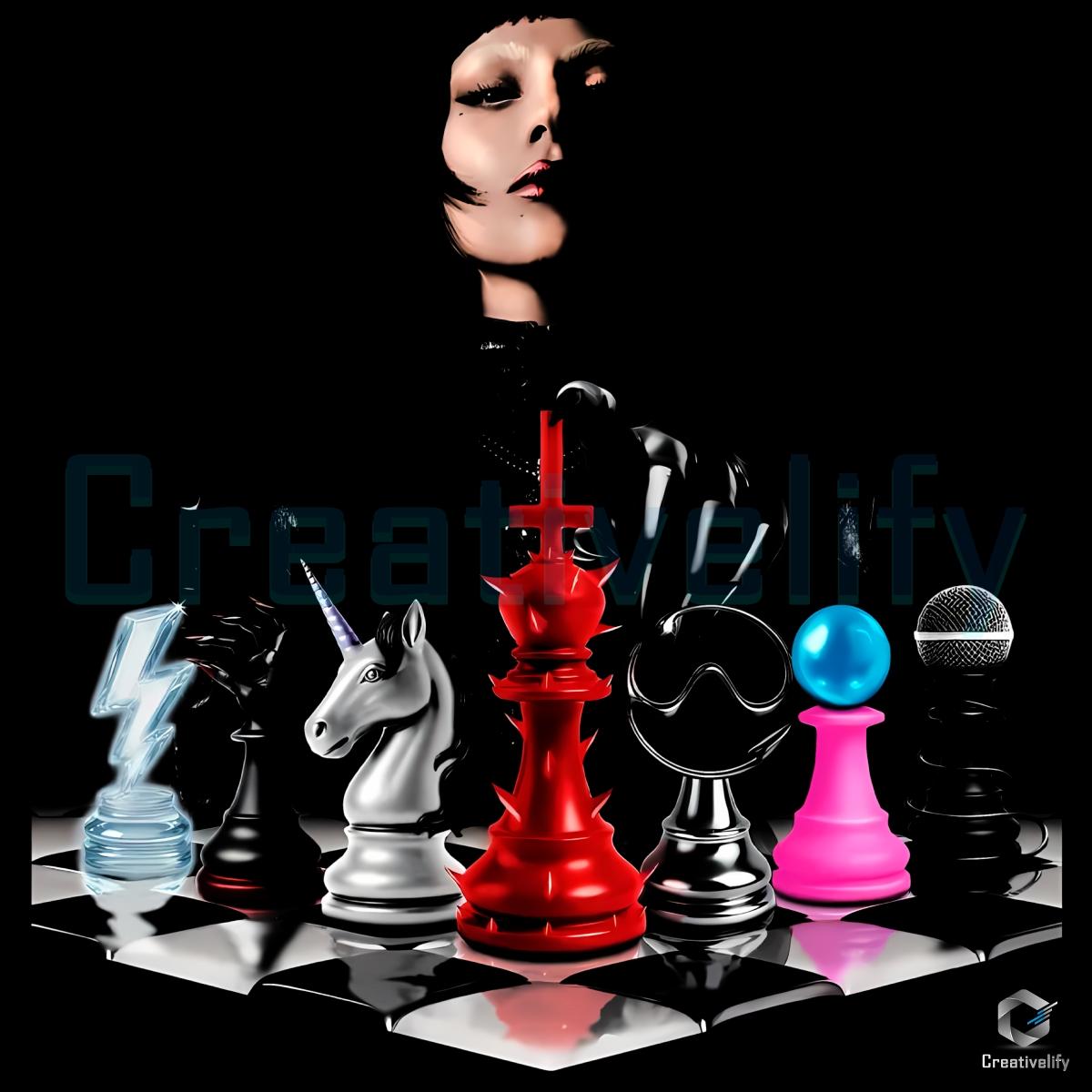 Lady Gaga Chessboard Queen Concept Art PNG Lady Gaga Chessboard Queen Concept Art PNG