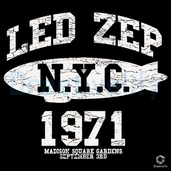 Led Zeppelin Madison Square Garden 1971 Concert SVG
