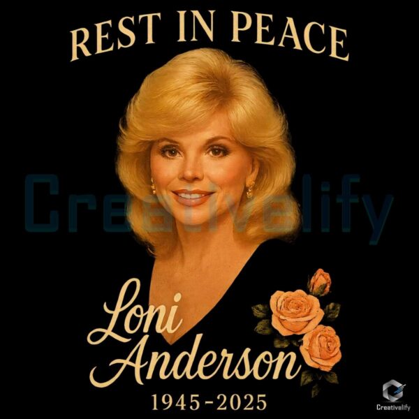 Loni Anderson Memorial Tribute Retro Floral Rip PNG
