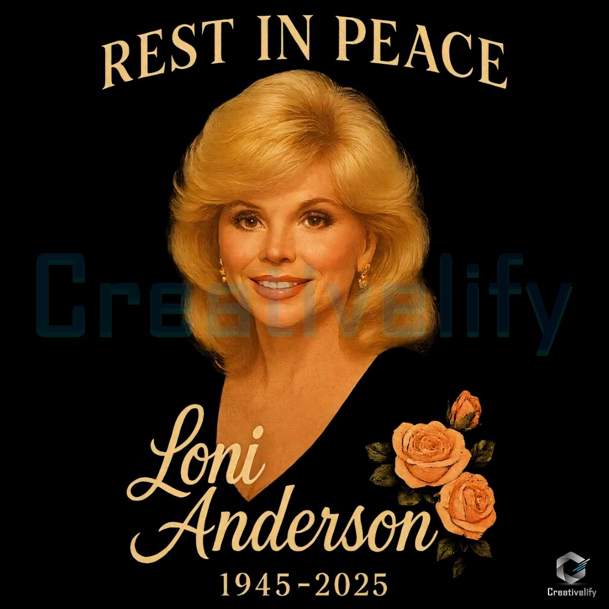 Loni Anderson Memorial Tribute Retro Floral Rip PNG Loni Anderson Memorial Tribute Retro Floral Rip PNG