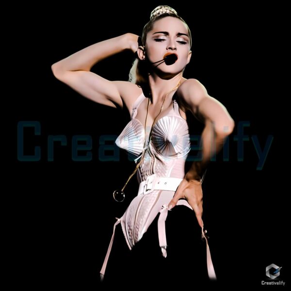 Madonna Blonde Ambition Tour Iconic Cone Bra Corset Concert PNG