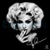 Madonna Blonde Curls Smoking Signature Black And White Portrait PNG
