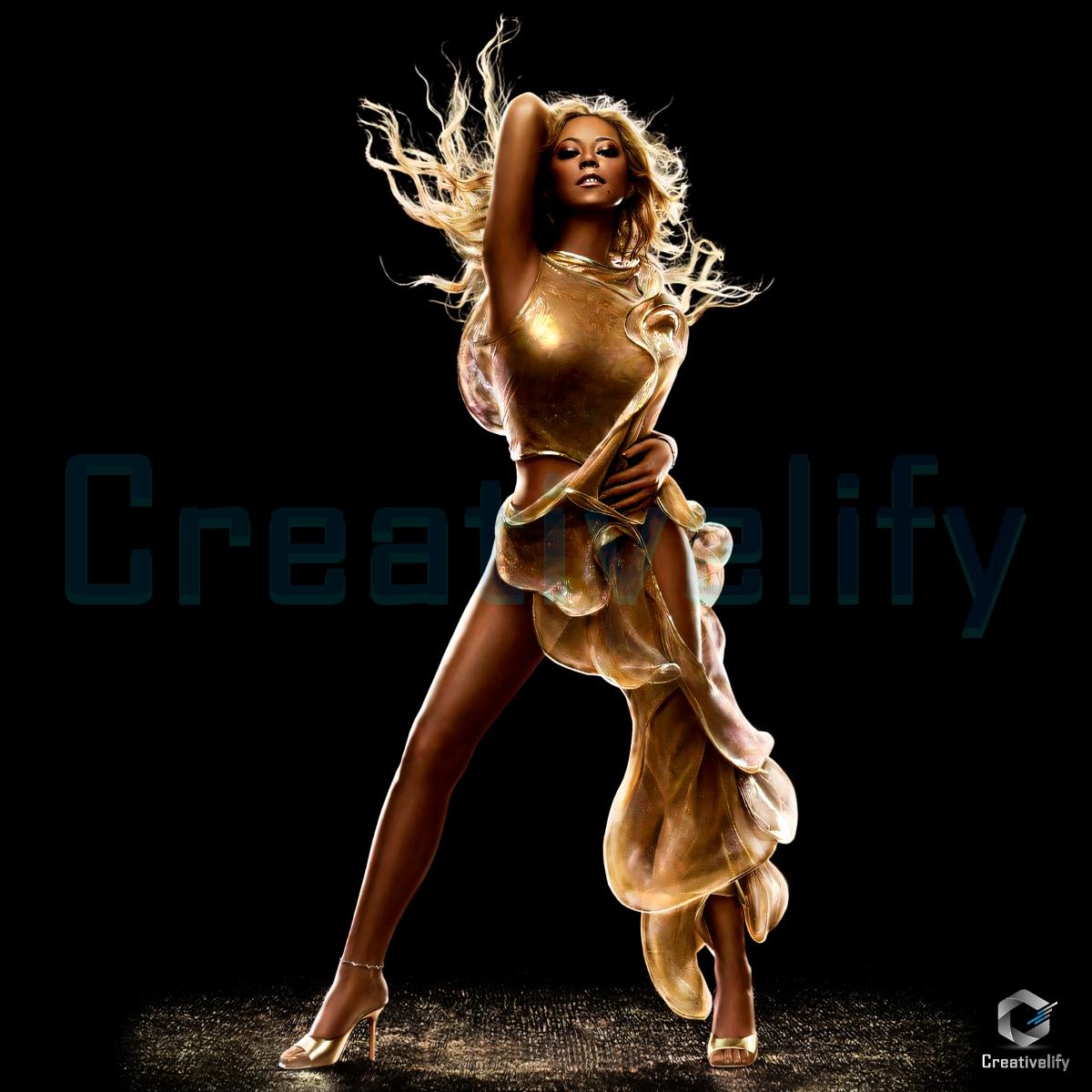Mariah Carey Golden Goddess Pop Diva Retro Music Legend PNG