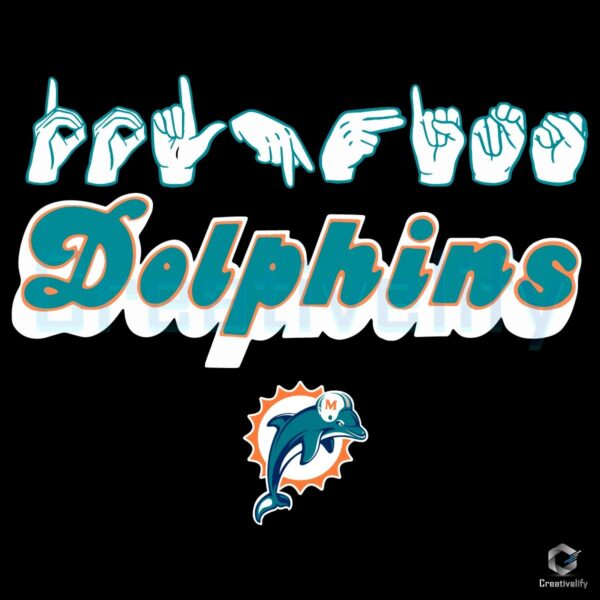 Miami Dolphins Homage Youth Love Sign SVG