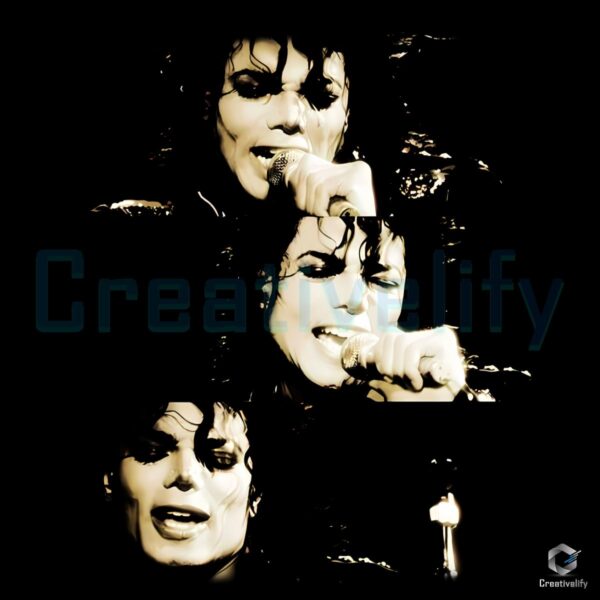 Michael Jackson Live Performance Triple Portrait PNG